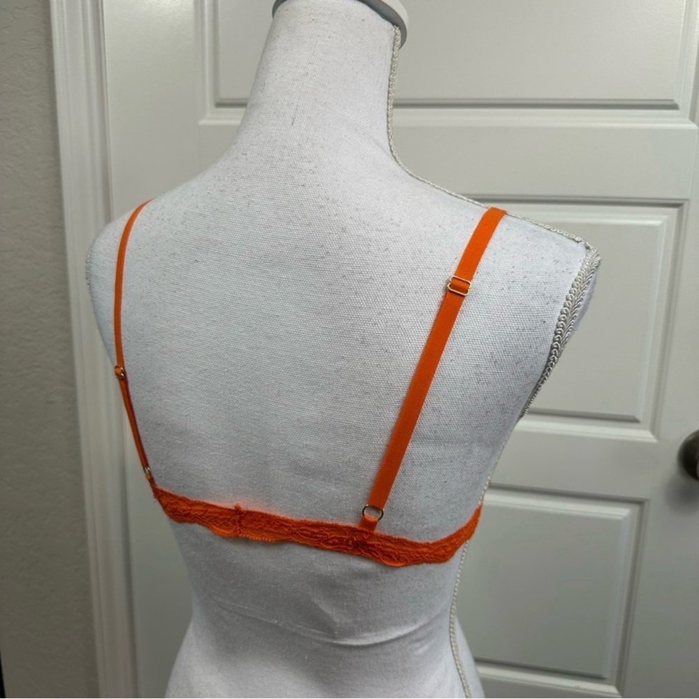 HAH x Free People Lace Chi bralittle Orange Boho Festival Bralette Size S NWT - Picture 3 of 8